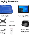 Kickass Durability 10.1 Inch Rugged Tablet Running Windows 10 Z8350 Processor IP65 Waterproof Shell with accessories.
