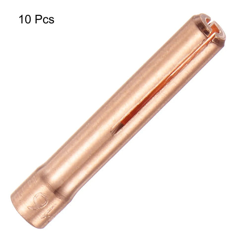 10Pcs 13N22 TIG Collet Tips 1.6mm Copper Tungsten Electrodes For WP9 WP20 WP25 TIG Torch Series 25mm Length Heavy-Duty Red Copper