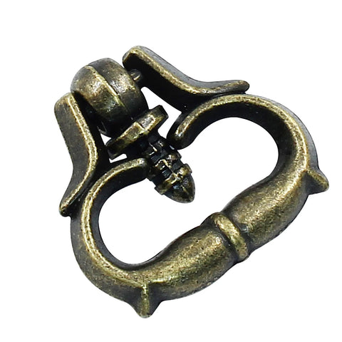 Close-up of a bronze mini cabinet handle from 20 Pack Mini Bronze Cabinet Handles Set With Self Tapping Screws Zinc Alloy.