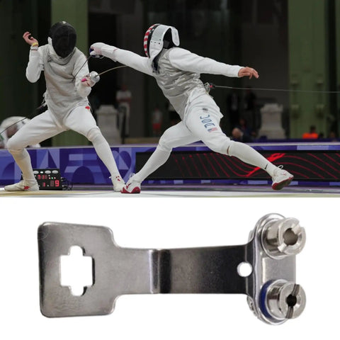 Stainless Steel Fencing Foil Socket Replacement, heavy duty bracket mount, secure support for training & competition use.