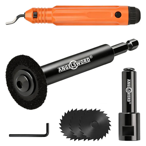 Inside Pipe Cutter For PVC Pipe With Diamond Grit Blade And Deburring Tool Versatile 8 Piece Set including adapters and hex key