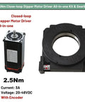 Heavy Duty Hollow Rotary Table Motor Drive Platform With Top Shelf Gearbox Reducer Indexing Kit showing close-loop stepper motor and gearbox.