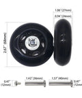 2.67 Inch Quiet Wear-Resistant Luggage Wheel Kit for Suitcases And Inline Skates with 68mm x 24mm dimensions and axles
