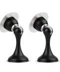 Magnetic Door Stop 2 Pack Heavy Duty Stainless Steel No Drill Installation With Ultra Strong Magnet in black finish