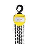 Straight Up Heavy Duty Manual Chain Hoist With 20 Ton Capacity Industrial Rigging Kit featuring a yellow 2-ton hoist and durable chains.
