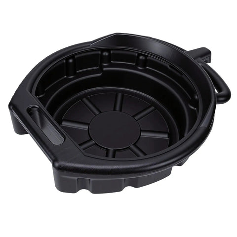 Heavy Duty 15L Oil Drain Pan With Anti Splash Spout For Car And Motorcycle Oil Changes Super Tough Plastic Resists Heat And Cracks, black design