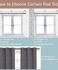 Diagram showing how to size Extra Long Curtain Rod 120 To 170 Inches for windows, with measurements and text instructions.