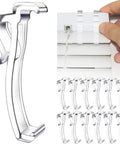 Two Point Five Inch Valance Clips For Horizontal Blinds Offering Plug And Play Mounting With No Sweat Setup While Delivering Bulletproof Grip For Flawless Window Decor showing clear polymer clips installation on blind tracks.