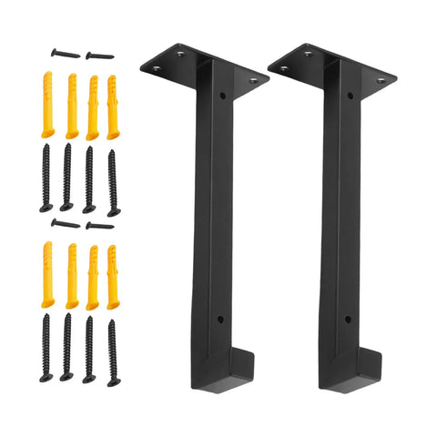 Heavy Duty Floating Shelf Brackets For Kitchen And Living Room Black Coated Industrial Wall Mount Brackets For Open Shelving And Countertop Extensions Ultra Strong Rust Resistant Easy Install with mounting hardware
