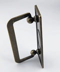 Side view of Antique Bronze Bail Drawer Pulls 2.5 Inches Center Spacing 64 Mm Vintage Drop Swing Cabinet Knob Hardware in zinc alloy.