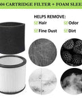 Must Have All In One Replacement Vacuum Filters Kit for 5 Gallon Wet Dry Vacuums with Lid, Foam Sleeve Filter, Detail of 90304 Filter