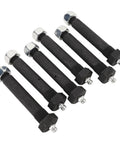 Greaseable Spring Shackle Bolts Set Heavy Duty 9 16 By 3 Inch M11x1.25 With Knurled Shoulder Lock Nuts 6 Pcs For Trailer Axles 2000 To 7000 And Suspension Repair, six black bolts with nuts