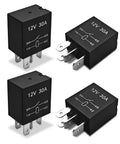 Tough As Nails 4 Pin 12V 30A Automotive Relay Pack waterproof switches, black nylon exterior, ideal for car horn and circuits.
