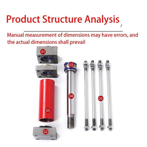 Parts of Double-Acting Tie Rod Hydraulic Cylinder Heavy-Duty Lift System HOB200X400 Series for analysis.
