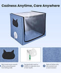 Pet Oxygen Chamber For Small Animals, Multi Function ICU Cage And Nebulizer, 100L portable habitat with mesh vents and humidifier