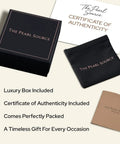 Luxury packaging for Japanese Akoya Pearl Pendant Necklace For Women, includes box, pouch, and certificate of authenticity.