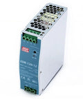 Solid Build 12 Volt Ac Dc Din Rail Industrial Power Supply delivering 120 Watts and 10 Amps with metal housing close-up view.