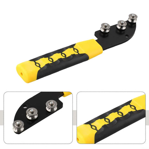 Heavy Duty Stainless Steel Wire Straightener Tool Set For Electrical Projects ergonomic black and yellow handle for crimping tasks.
