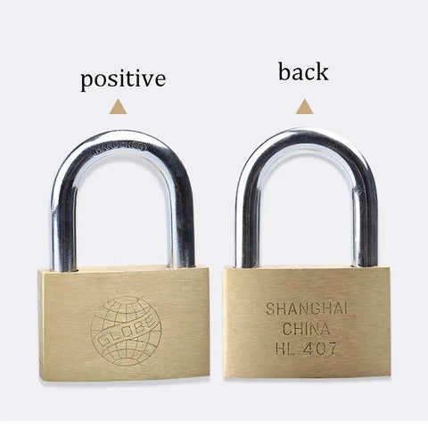 Tough As Nails Keyed Padlock Featuring Heavy Duty Chrome Plated Copper Body And A Reinforced Stainless Steel Shackle showing front and back views.