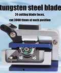 Pro Grade 3 In One Fiber Optic Tool Kit tungsten steel blade with 24 cutting points on blue and silver cleaver background