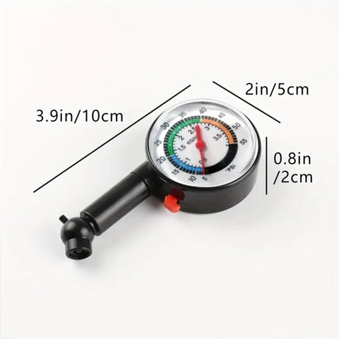 High Precision Mechanical Tire Pressure Gauge For Car And Motorcycle With Analog Dial No Fuss Portable Air Pressure Tool For Safe Driving And Peak Tire Life Daily black 3.9in x 2in