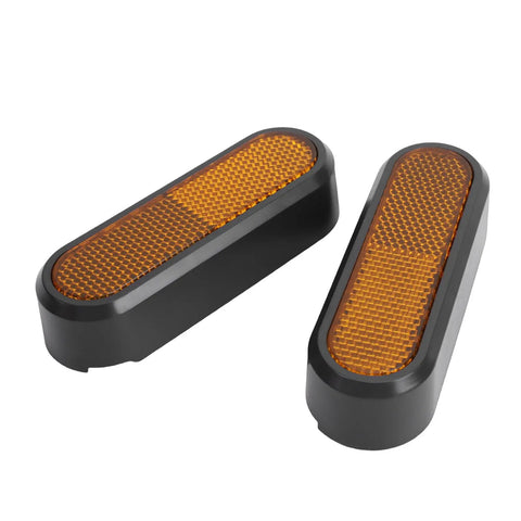 Rear Side Wheel Cover Reflector Replacement Kit For Electric Scooters Left And Right Pair Rugged ABS Construction Black and Orange Reflectors