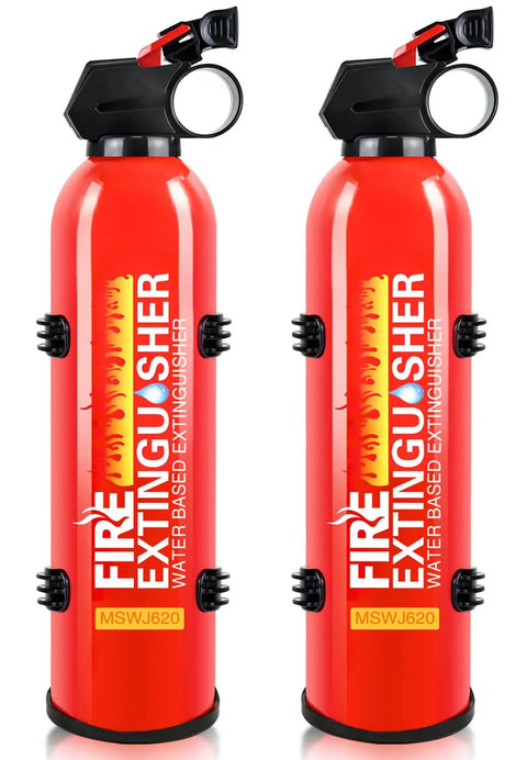 Two Pack GoTo Fire Extinguisher Kit For Home And Vehicle With Wall Mount, 620ml Portable Water Based Extinguisher For Cars Boats And Kitchen