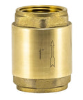 In Line Check Valve For Water Supply Lines 1 Inch IPS Threaded Connection Brass Body With Stainless Steel Spring For Backflow Prevention And Durable Plumbing Fitting Eastman 20405LF For Residential And Commercial Installations