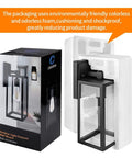 Outdoor Wall Light With Dusk To Dawn Photocell, IP65 Waterproof fixture packaging, clear glass shade and E26 socket lamp