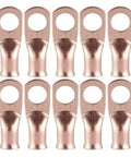 Heavy Duty 140CPS Copper Ring Terminals For Car Auto Battery Wiring Plus Soldered Connectors Kit Heat Shrink Tubes, 10 copper lugs