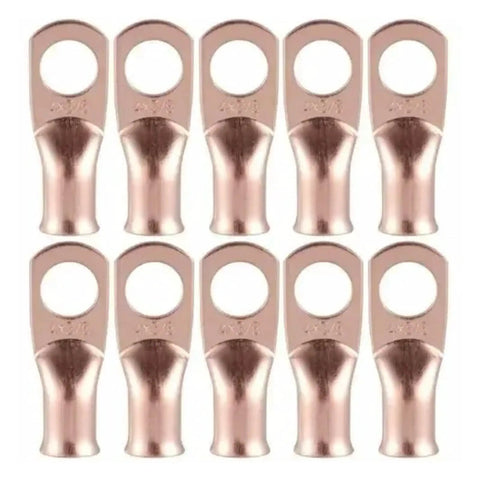 Heavy Duty 140CPS Copper Ring Terminals For Car Auto Battery Wiring Plus Soldered Connectors Kit Heat Shrink Tubes, 10 copper lugs