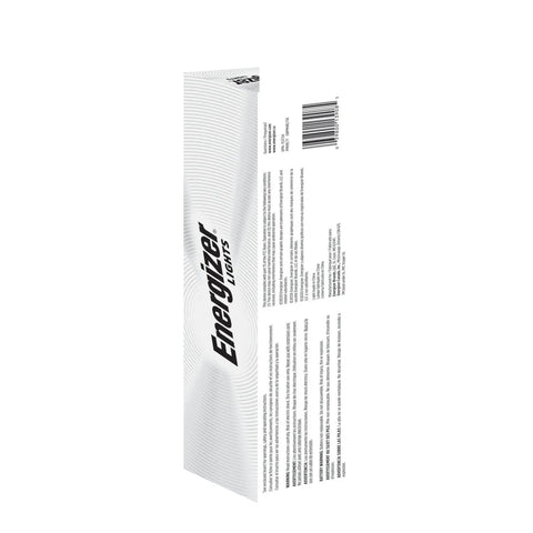 Side view of packaging for Vision HD Rechargeable LED Flashlight With Digital Focus, showing product details and brand logo.