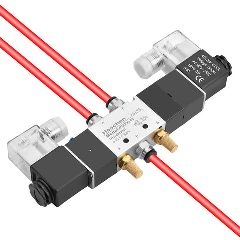 Go-To Electrical Pneumatic Solenoid Valve 4V230-08C 220VAC PT1/4 Port Five Way Three Position Internally Piloted Valve