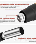 Close-up of Zap A Wine Bottle Heat Shrink Gun For Fast Pvc Capsule Sealing showcasing high-temperature cover and stainless steel nozzle.