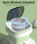 Super Smooth Foldable Mini Washing Machine With Quick Spin Basket And Totally Effortless Three Mode Laundry Routine For Tiny Apartments College Dorms Hotel Stays And Ultimate Weekend Camping Vibes, open lid showing spin basket.