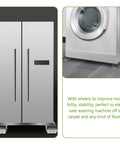Heavy Duty Furniture Movers With Wheels And Stainless Steel Sliders For Moving Sofa Or Washer And Dryer includes wheeled base under washing machine.