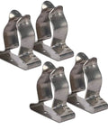 Six stainless steel boat hook spring clamp holder brackets with mounting bases