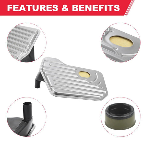 Automatic Transmission Filter Kit With Gasket For 4L60E Fits Buick Cadillac Chevy GMC Replaces TF289 Built Tough Rubber Gasket
