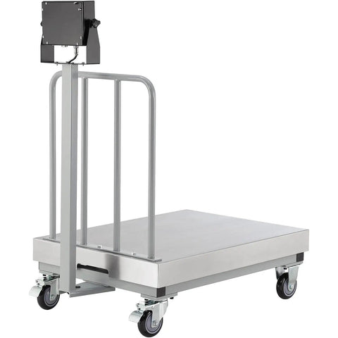 Heavy Duty Mobile Bench Scale NTEP Certified With LED Display 1000 Lb Load By.2 Lb Accuracy mobile scale with wheels and sturdy steel platform