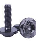 Premium Grade 5 Titanium Bolts, M6 Torx Head Screws displaying black finish, designed for motorcycle hardware use.