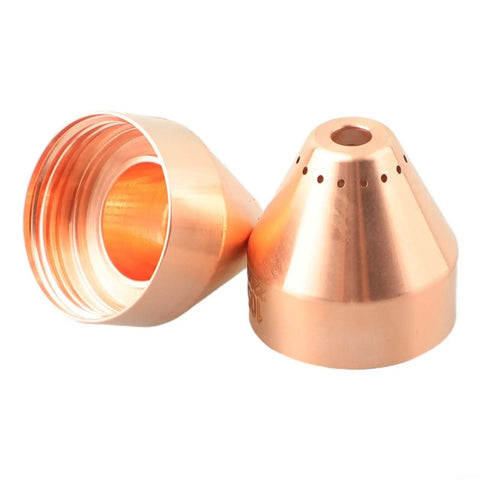 Grab These 10 Pack Plasma Cutter Shields Model 220993 For Pmx 105 Brass Gouging Consumables To Nail Clean Cuts And Kill Spatter Every Single Time - close-up of copper plasma cutter shields.