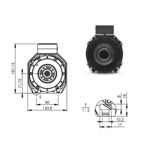 Top Shelf 9 Kilowatt Atc Iso30 Air Cooled Spindle Motor With Automatic Tool Changer For Cnc Woodworking Routers 24000 Rpm dimensions and views