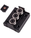 Dual Axis CNC Guide Rail Kit with recirculating ball bearings in 6063 aluminum alloy base, close-up view