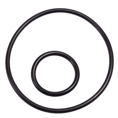 Image of two O-rings from the 12-Pack Engine Oil Filter Set Replacement CH10358 for Toyota, Lexus, Pontiac, Scion Vehicles, Direct Fit.