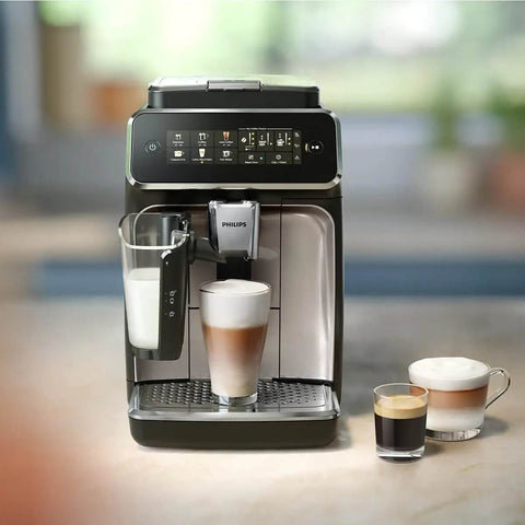 Fully Automatic Espresso Machine With LatteGo Milk System For Pro Grade Silky Froth And 5 Coffee Varieties Intuitive Touch Display
