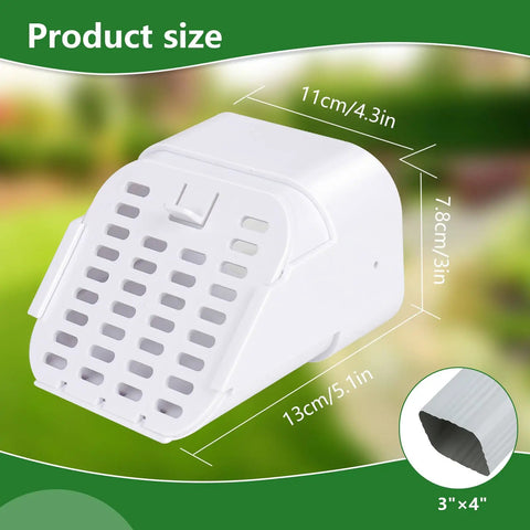 Keep Those Darn Critters Out With This 3X4 Inch Gutter Downspout Extension And Removable Grid Type A Rodent Guard, white, 3x4 inch.