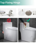 Top fixing hinge installation guide for square soft close toilet seat with adjustable hinges for easy cleaning.
