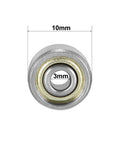 Front view of 623ZZ Double-Shield Deep Groove Ball Bearings 3mm x 10mm x 4mm (623-2Z) Carbon Steel ABEC-1 Pre-Lubricated