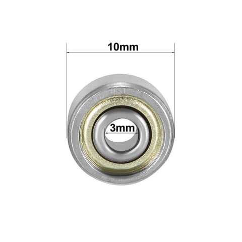 Front view of 623ZZ Double-Shield Deep Groove Ball Bearings 3mm x 10mm x 4mm (623-2Z) Carbon Steel ABEC-1 Pre-Lubricated