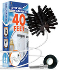 40 Foot Dryer Vent Cleaner Kit Pro Grade Lint Remover With Reusable Nylon Brush Flexible Drill Attachment packaging